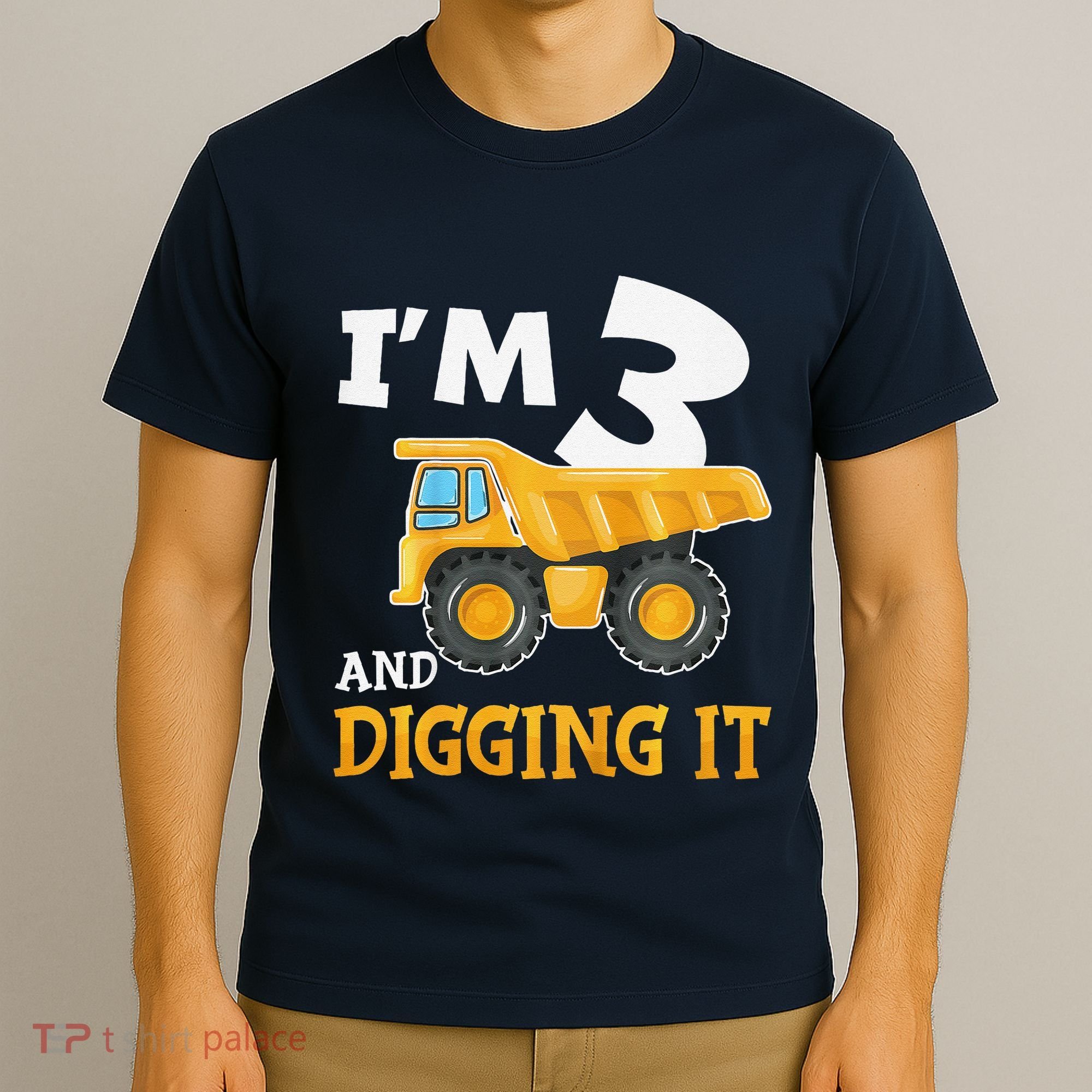 Three 3yr 3rd Birthday Construction Boy 3 Years Old T-Shirt
