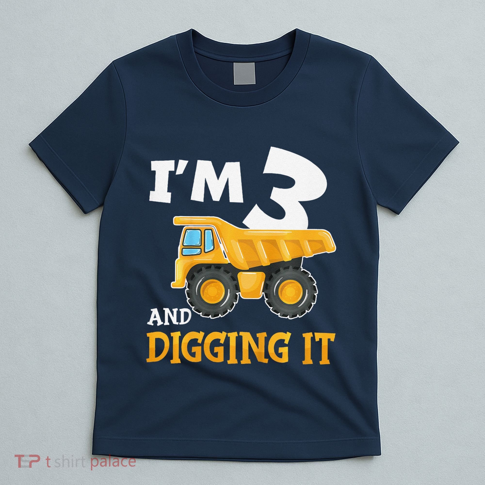 Three 3yr 3rd Birthday Construction Boy 3 Years Old T-Shirt
