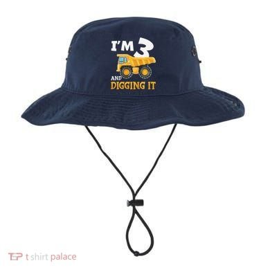 Three 3yr 3rd Birthday Construction Boy 3 Years Old Bucket Hat