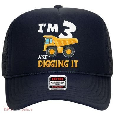Three 3yr 3rd Birthday Construction Boy 3 Years Old Hat