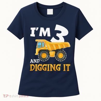 Three 3yr 3rd Birthday Construction Boy 3 Years Old Women's T-Shirt