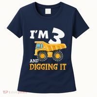 Three 3yr 3rd Birthday Construction Boy 3 Years Old Women's T-Shirt thumb 0