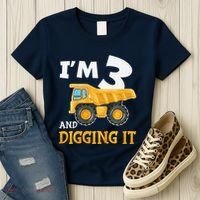 Three 3yr 3rd Birthday Construction Boy 3 Years Old Women's T-Shirt thumb 3