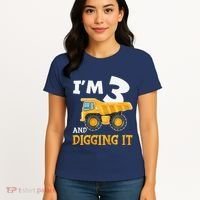 Three 3yr 3rd Birthday Construction Boy 3 Years Old Women's T-Shirt thumb 4