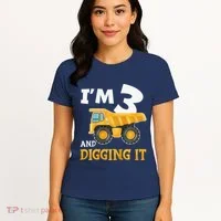 Three 3yr 3rd Birthday Construction Boy 3 Years Old Women's T-Shirt thumb 4