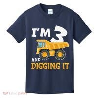 Three 3yr 3rd Birthday Construction Boy 3 Years Old Kids T-Shirt thumb 0