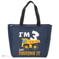 Three 3yr 3rd Birthday Construction Boy 3 Years Old Tote Bag thumb 0