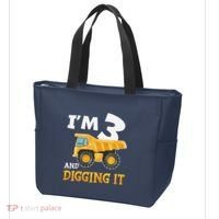 Three 3yr 3rd Birthday Construction Boy 3 Years Old Tote Bag thumb 3
