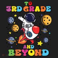 To 3rd Grade And Beyond Third Grade Astronaut Back To School Women's Sweatshirt thumb 2