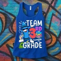 Team 3Rd Grade Cute Third Grade Teacher Gift Women's Tank Top thumb 3