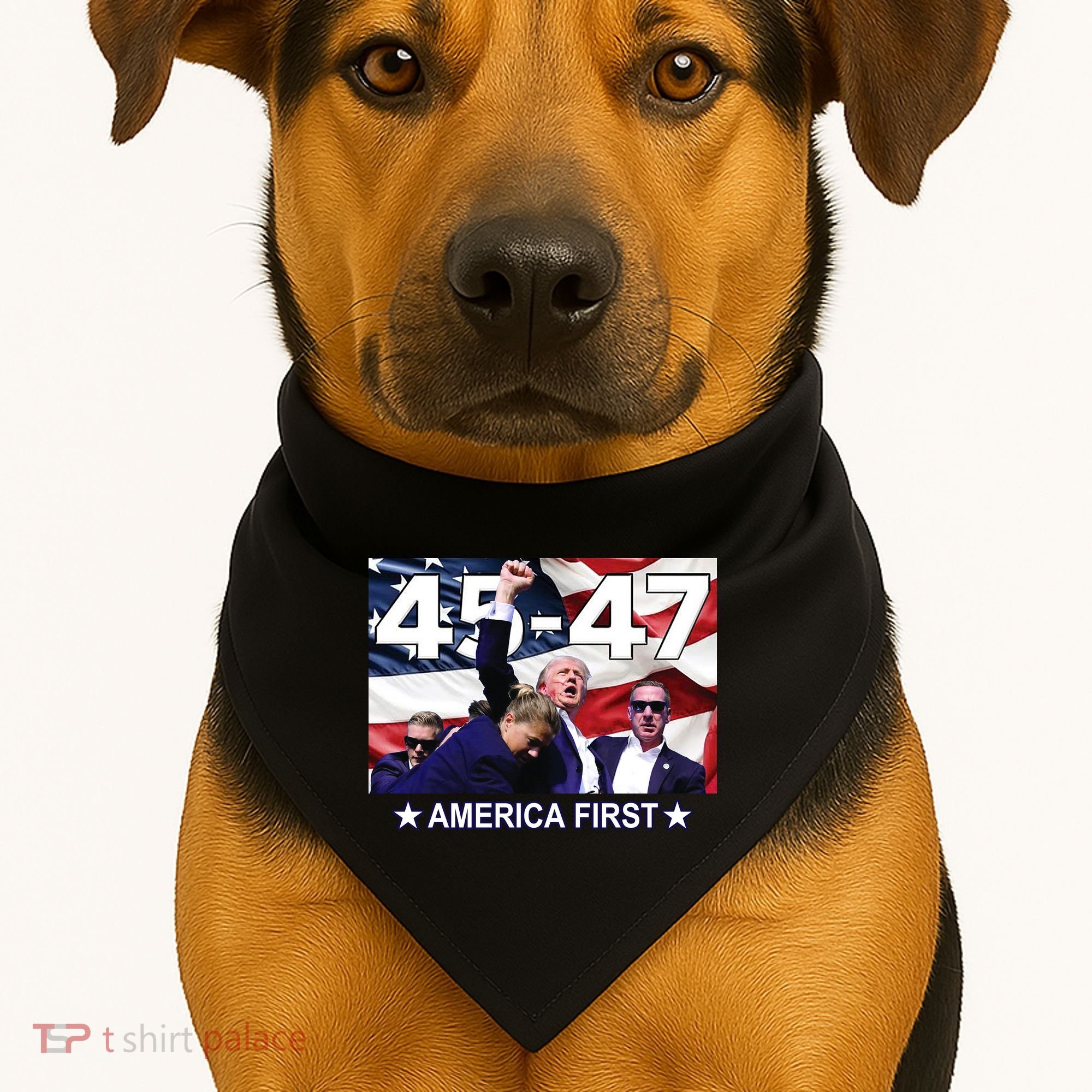 Trump 45 – 47 America First USA-Made Doggie Bandana