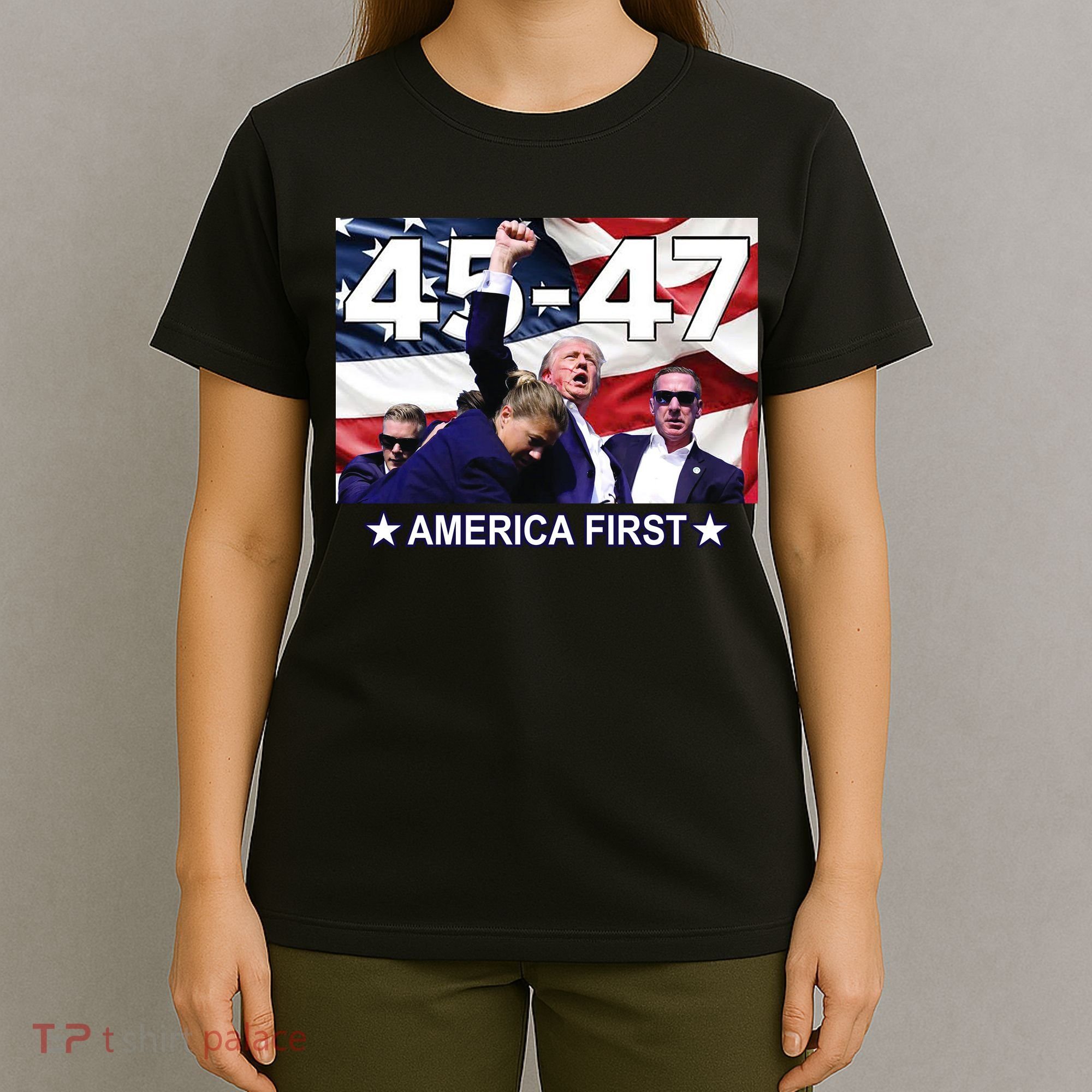 Trump 45 – 47 America First T-Shirt