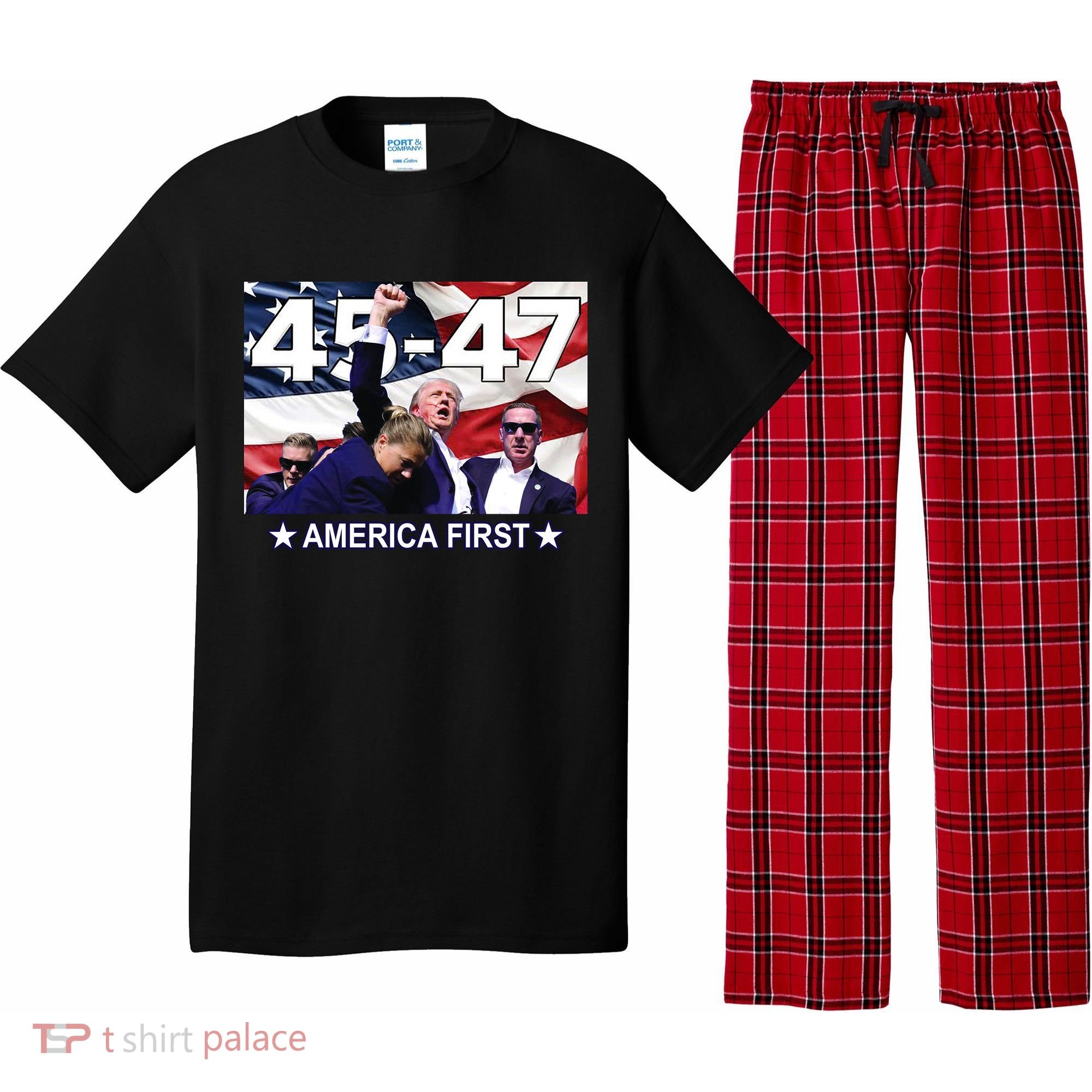 Trump 45 – 47 America First Pajama Set
