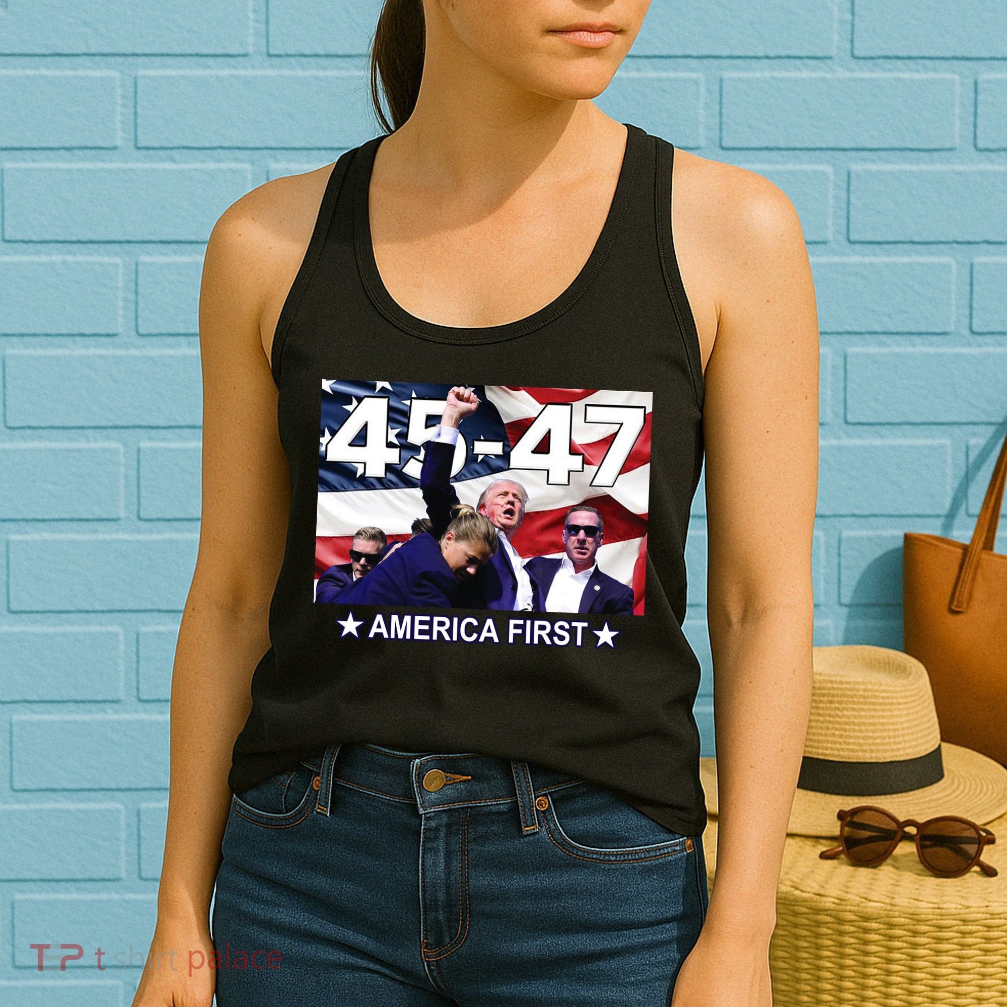 Trump 45 – 47 America First Women's Tank Top