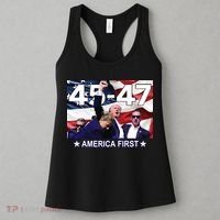 Trump 45 – 47 America First Women's Tank Top thumb 3