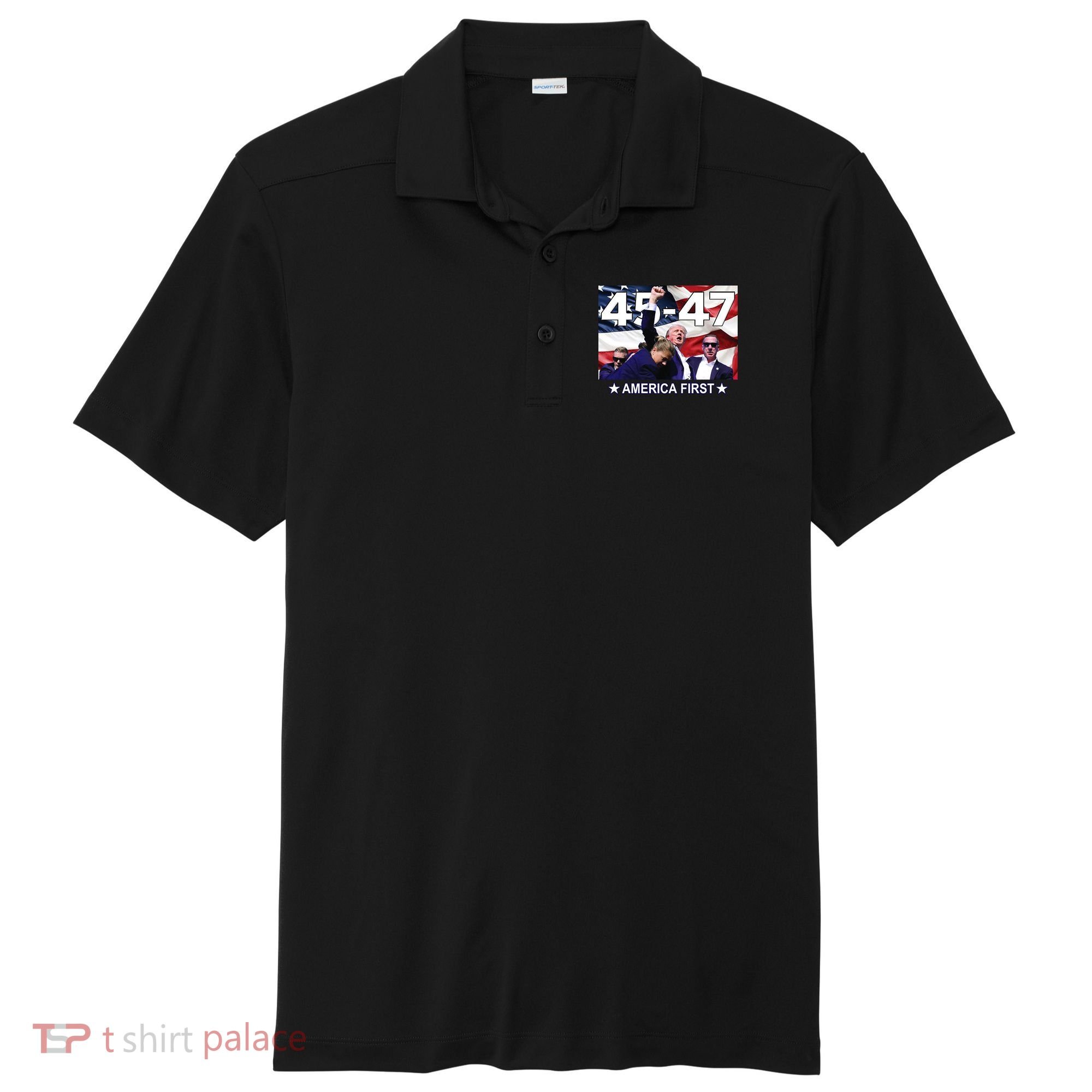 Trump 45 – 47 America First Sport-Tek Posi-UV Pro Polo