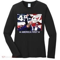 Trump 45 – 47 America First Women's Long Sleeve Shirt thumb 0