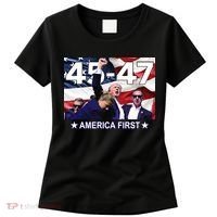 Trump 45 – 47 America First Women's T-Shirt thumb 0