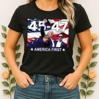 Trump 45 – 47 America First Women's T-Shirt thumb 2