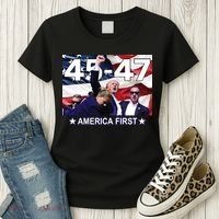 Trump 45 – 47 America First Women's T-Shirt thumb 3