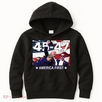 Trump 45 – 47 America First Kids Hoodie thumb 0