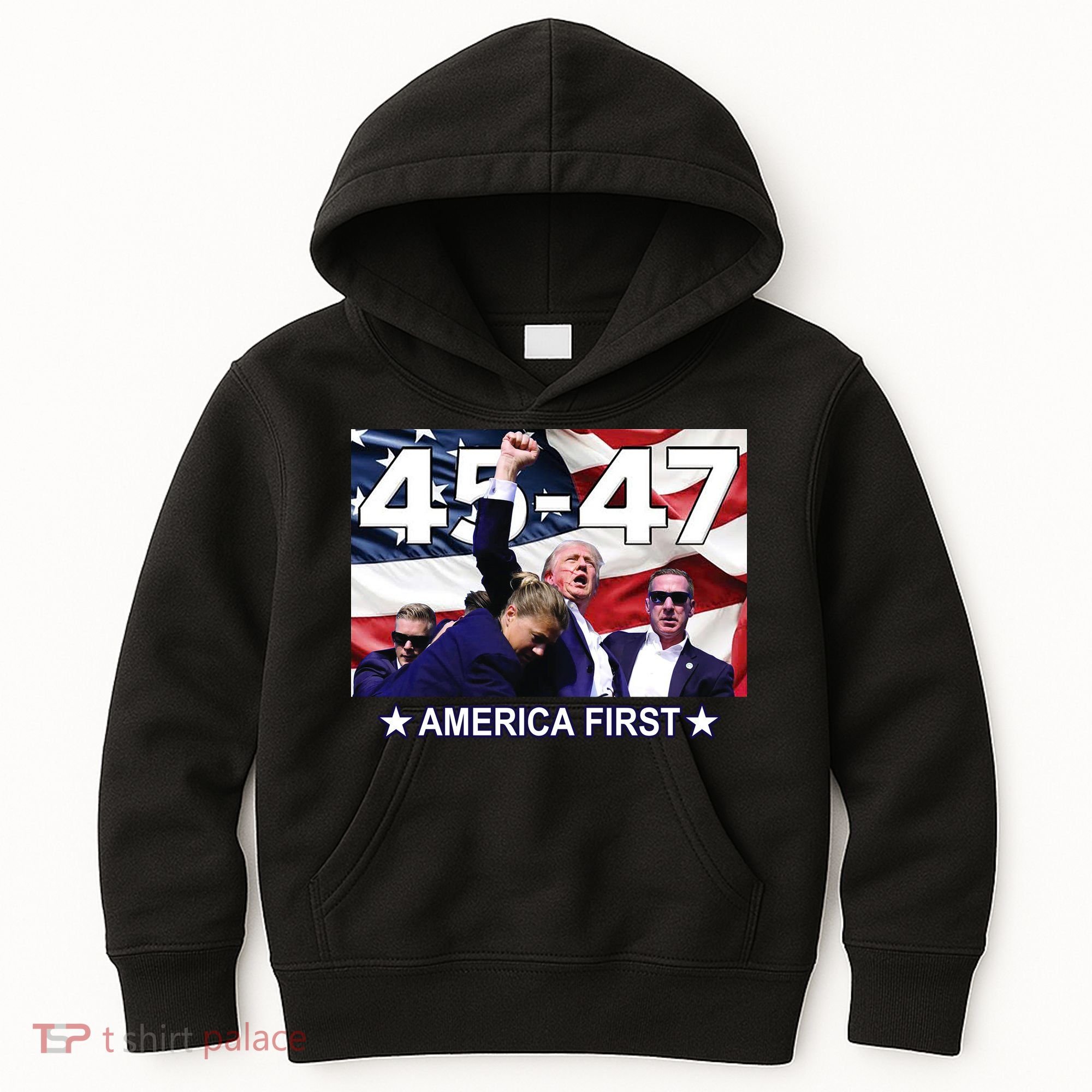 Trump 45 – 47 America First Kids Hoodie