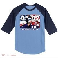 Trump 45 – 47 America First Raglan Baseball Sleeve Shirt thumb 0