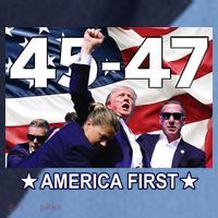 Trump 45 – 47 America First Raglan Baseball Sleeve Shirt thumb 2
