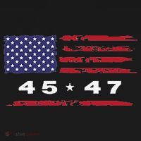Trump 45 47 American Flag Grunge Distressed 2024 Maga Pocket Women's Hoodie thumb 2