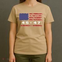 Trump 45 47 American Flag Grunge Distressed 2024 Maga Pocket T-Shirt thumb 4