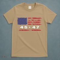 Trump 45 47 American Flag Grunge Distressed 2024 Maga Pocket T-Shirt thumb 5