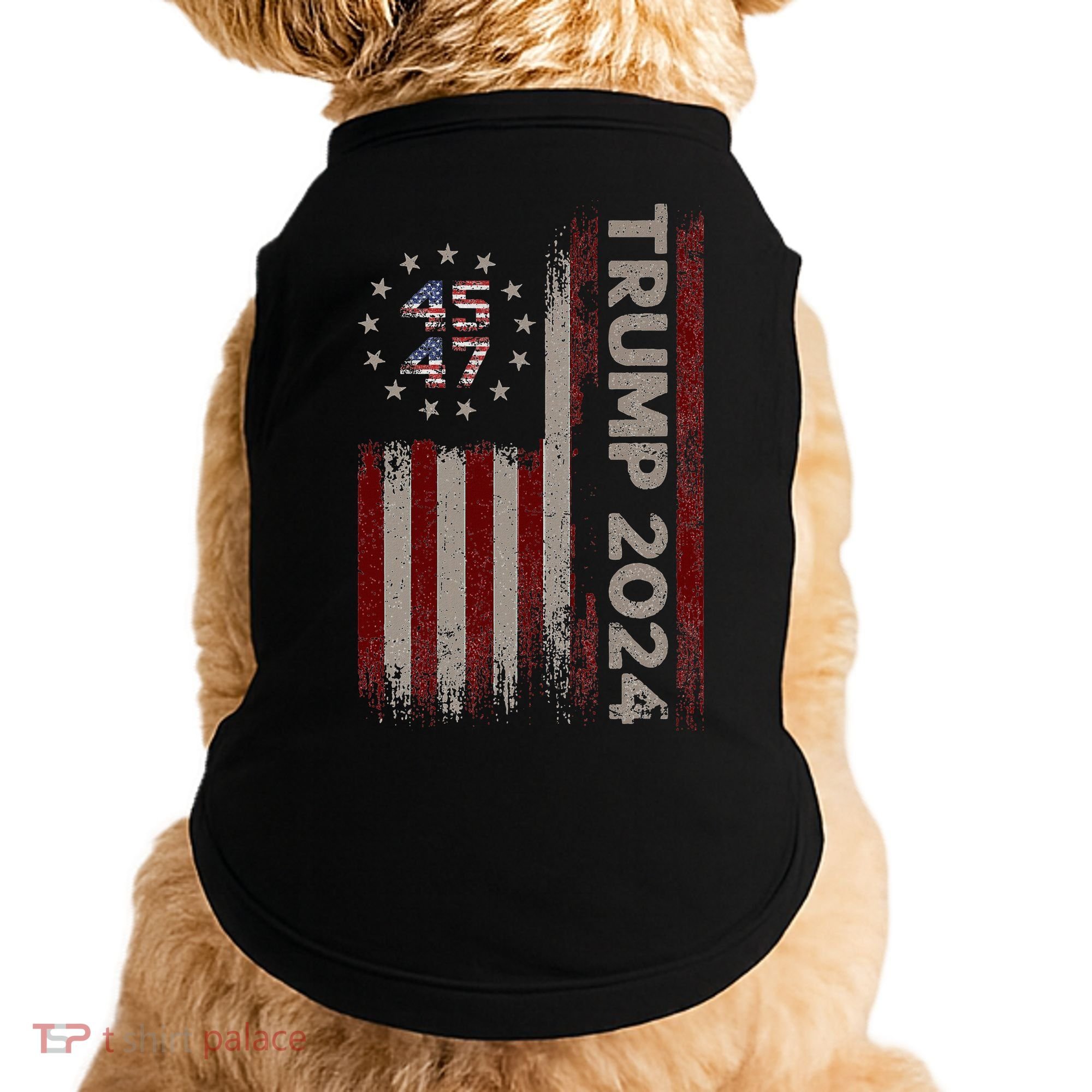 Trump 45/47 American Flag 2024 Doggie Tank