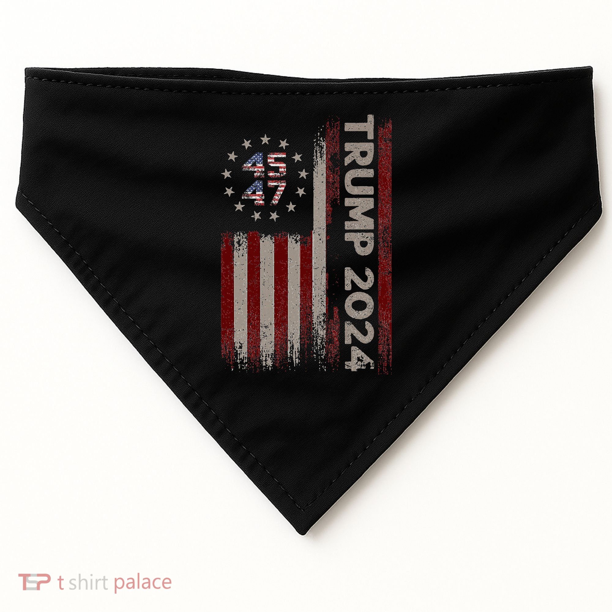 Trump 45/47 American Flag 2024 USA-Made Doggie Bandana