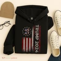 Trump 45/47 American Flag 2024 Hoodie thumb 4
