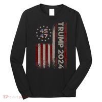 Trump 45/47 American Flag 2024 Long Sleeve Shirt thumb 0
