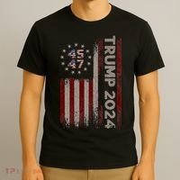 Trump 45/47 American Flag 2024 T-Shirt thumb 3