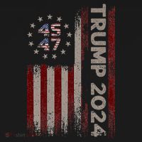 Trump 45/47 American Flag 2024 T-Shirt thumb 7