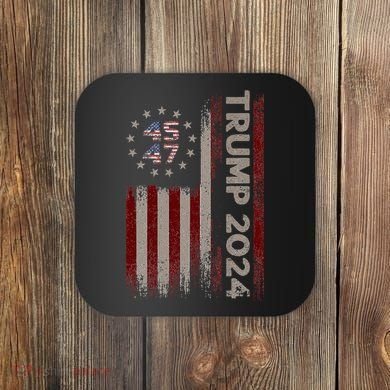 Trump 45/47 American Flag 2024 Coaster