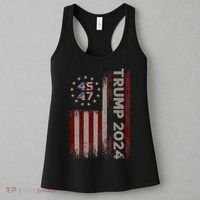 Trump 45/47 American Flag 2024 Women's Tank Top thumb 3