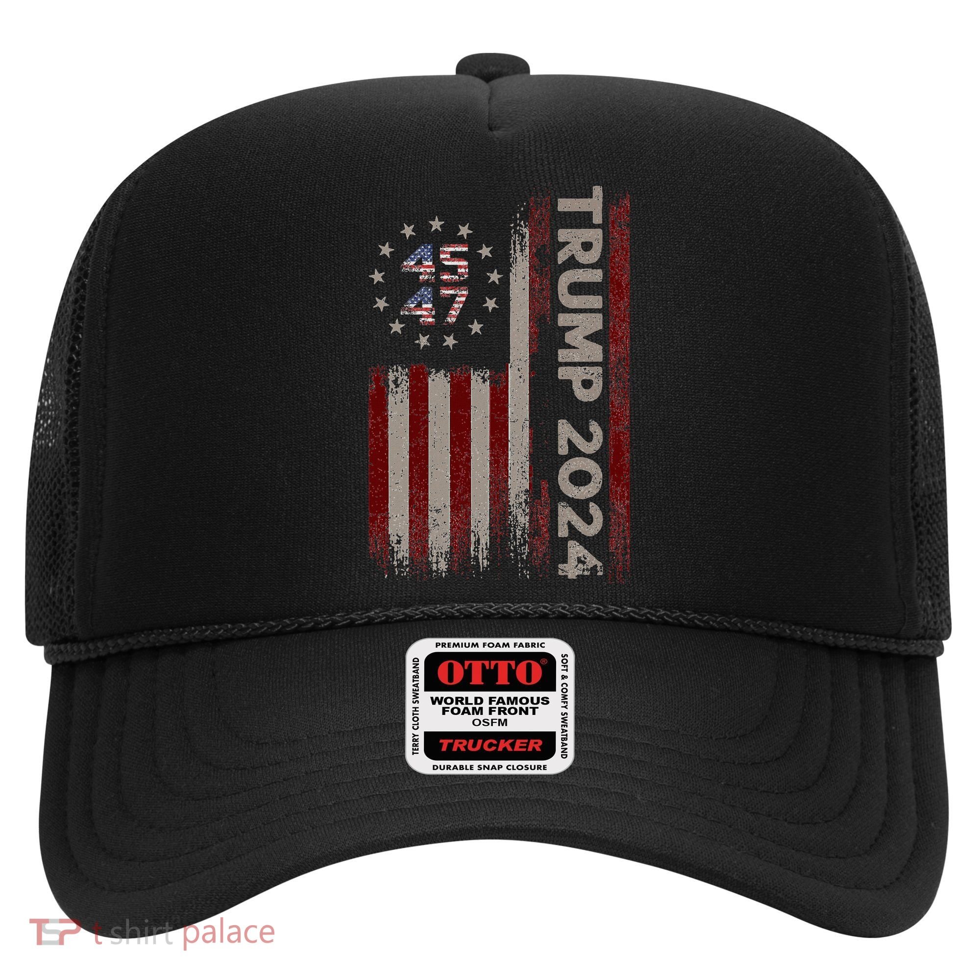 Trump 45/47 American Flag 2024 Hat