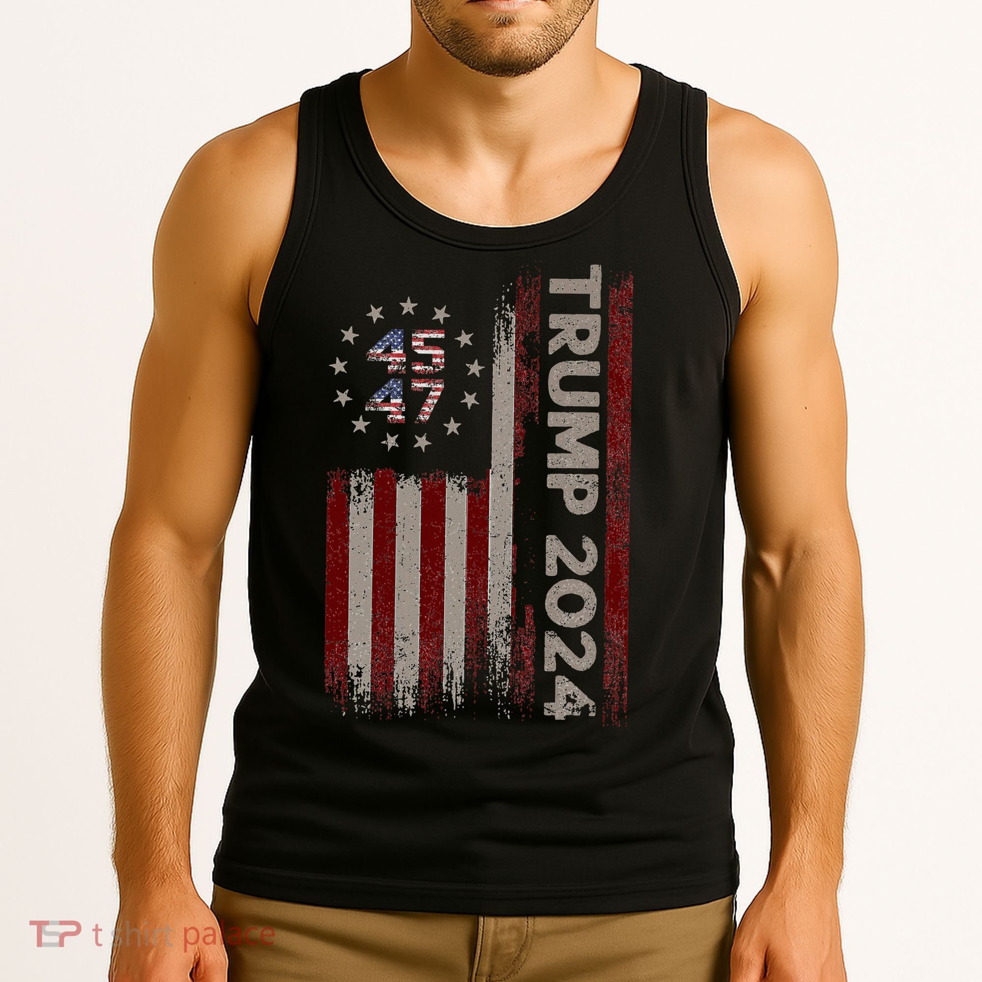 Trump 45/47 American Flag 2024 Tank Top