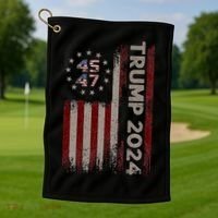 Trump 45/47 American Flag 2024 Golf Towel thumb 1