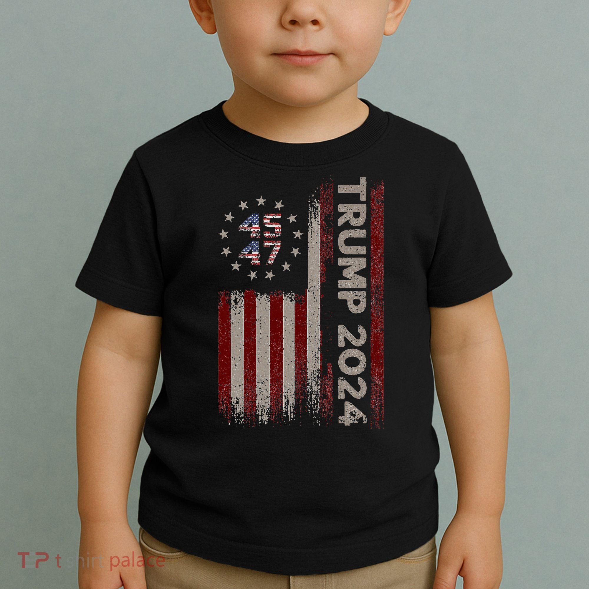 Trump 45/47 American Flag 2024 Toddler T-Shirt