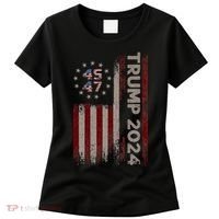 Trump 45/47 American Flag 2024 Women's T-Shirt thumb 0