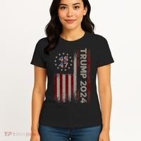 Trump 45/47 American Flag 2024 Women's T-Shirt thumb 4