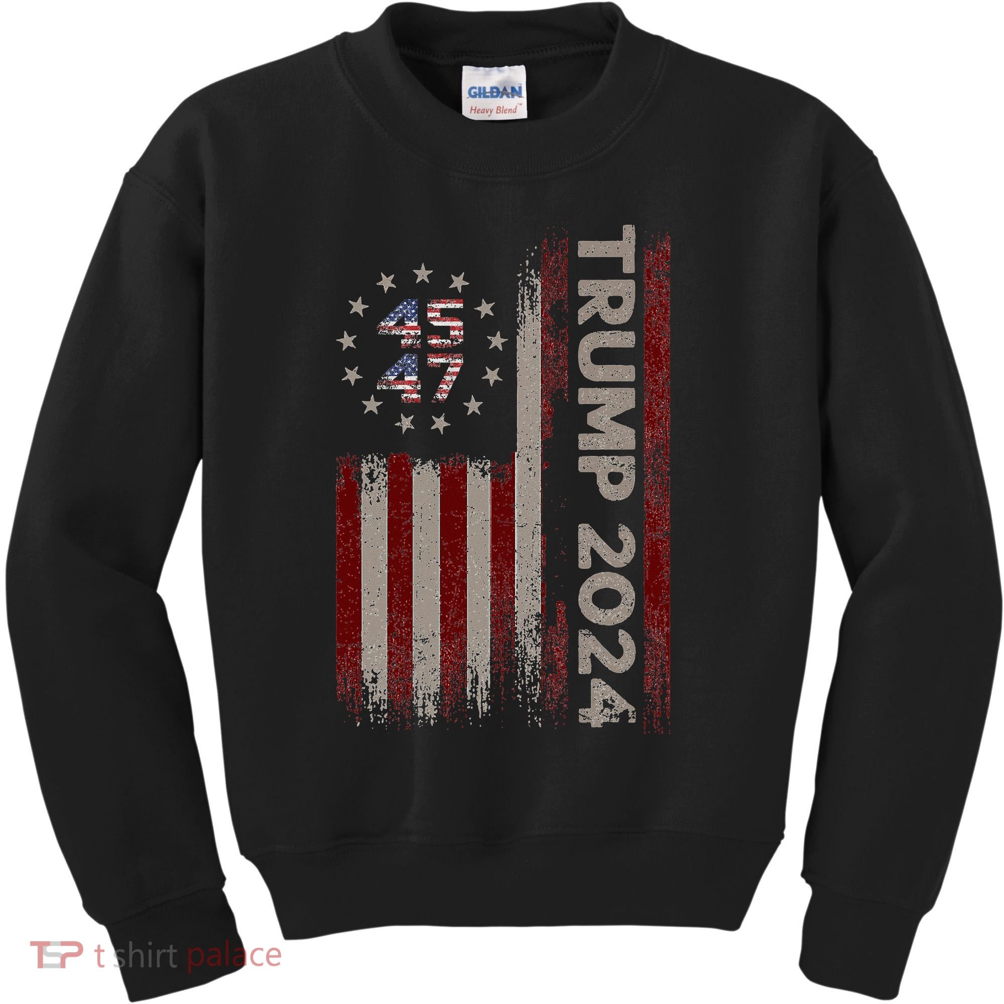Trump 45/47 American Flag 2024 Kids Sweatshirt