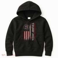 Trump 45/47 American Flag 2024 Kids Hoodie thumb 0