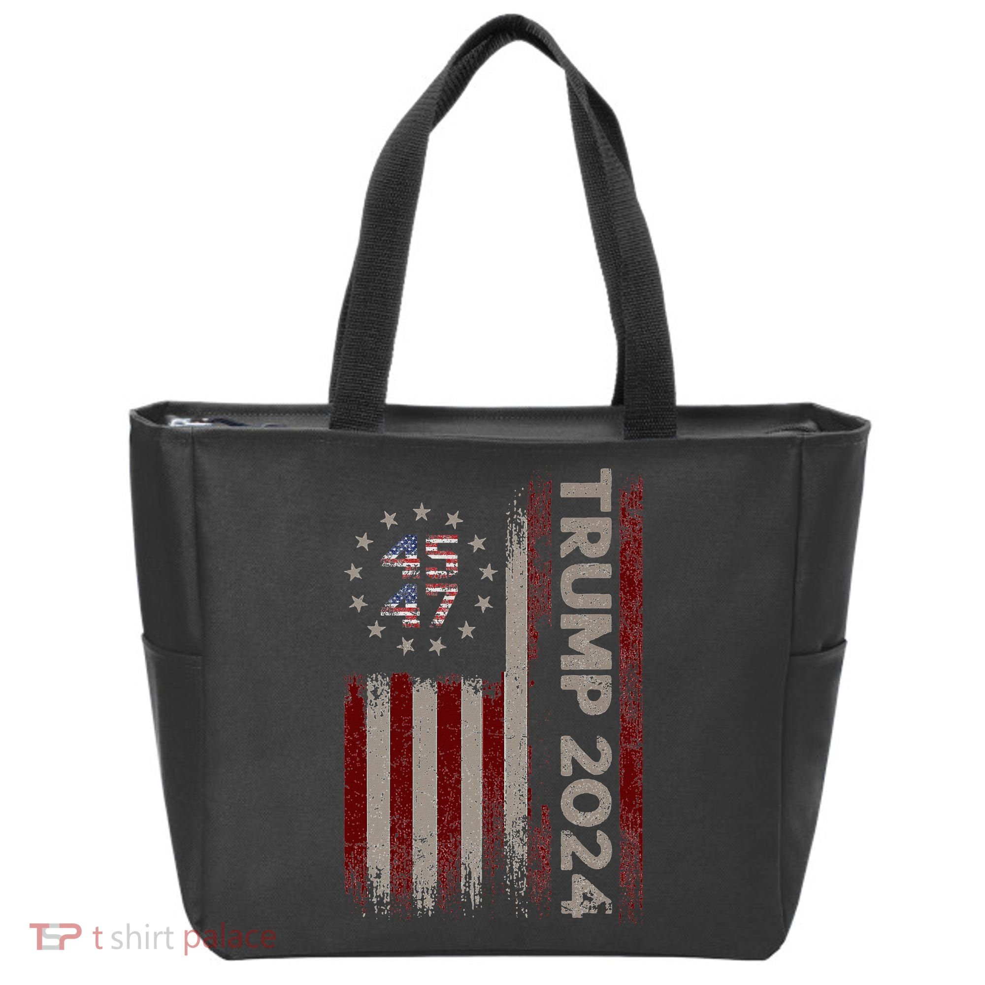 Trump 45/47 American Flag 2024 Tote Bag