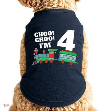 Train 4th Birthday Boy Train 4 Year Old Four Doggie Tank
