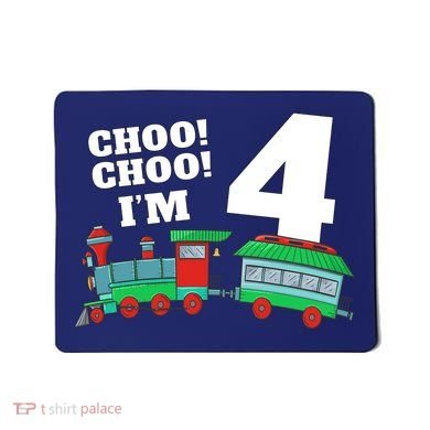 Train 4th Birthday Boy Train 4 Year Old Four Mousepad